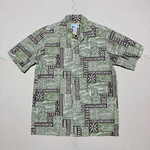 PRIDE ハワイ製 アロハシャツ ガラシャツ 半袖シャツ S ネイティブ