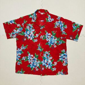 MADE IN HAWAII アロハシャツ ガラシャツ 半袖シャツ L 花