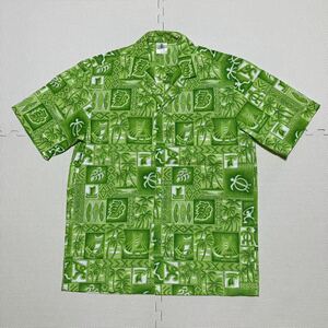 Royal Creation ロイヤルクリエーション ハワイ製 アロハシャツ ガラシャツ 半袖シャツ S 緑