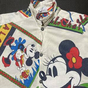 Mickey Mouse ミッキーマウス 90's アロハシャツ ガラシャツ 半袖シャツの画像3