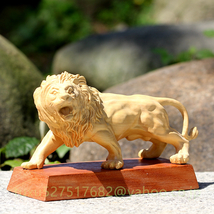 獅子 彫刻 ライオン 百獣の王 置物 極細工　天然の木 繊細彫刻 木彫り　　_画像3