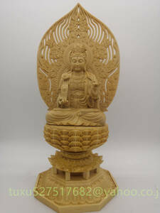 仏教美術 木彫 普賢菩薩 仏教彫刻　総檜材製　極上彫　木彫仏像