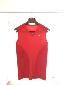 ☆PUMA☆プーマ☆コンプレッションインナーシャツノースリーブハイパフォーマンス Mレッド