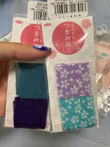 つまみ細工 カット済み生地(パステル)2セット