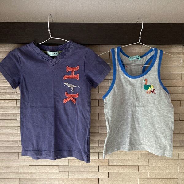hakka キッズ ハッカ タンクトップ 半袖Tシャツ ノースリーブ ランニング 恐竜 だちょう 男の子 子供 100