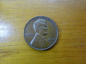  America Lincoln ONE CENT 1962-D copper coin old coin coin 