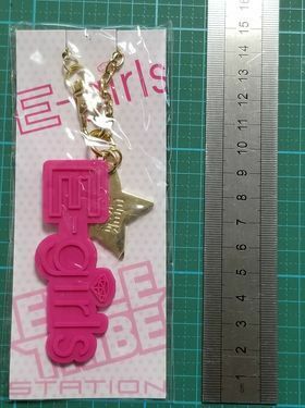 正規品 EXILE TRIBE STATION E-girls チャーム 新品 エグザイル イーガールズ キーホルダー Bag charm key chain ring rubber logo ロゴ