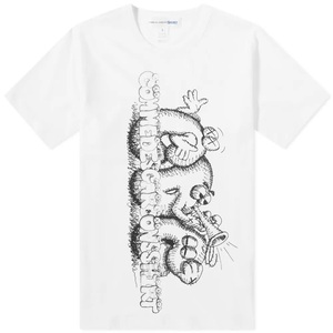 COMME DES GARCONS SHIRT X KAWS PRINT TEE 白 (L)