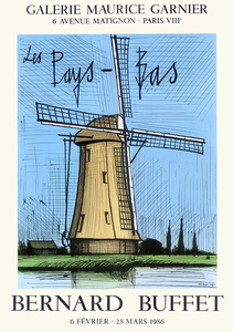 ビュッフェ「オランダ風車」1986年、リトグラフポスター