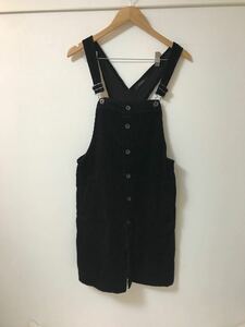【W Closet】コットンサロペット ジャンパースカート 黒 ブラック