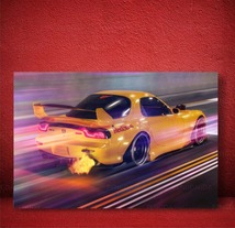 ★☆【大人気!!激安!!】RX-7 FD3S 頭文字D レッドサンズ ポスター キャンバス 壁紙 絵画 フレームなし 60x90cm☆★_画像4