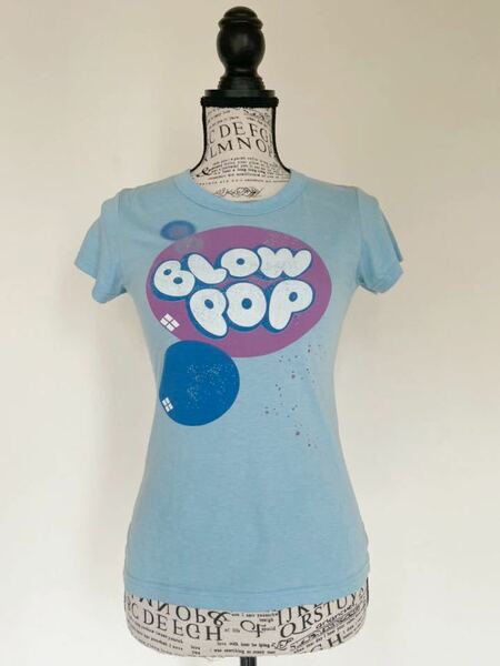 送料無料 新品 アメカジ Tシャツ US キャンディー 人気 blowpop 輸入 インポート 原宿 カラフル ガーリー 水色 カジュアル 休日コーデ