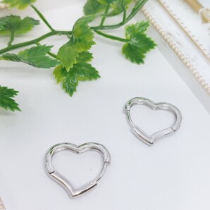 ハートリングピアス シルバー