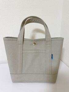ハンドメイド トートバッグ 帆布 ライトグレー