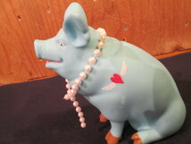 中古、ブタ　ピック　フィギュア 豚 動物 置物　豚に真珠　オブジェ　 人形　アンティーク　_画像1