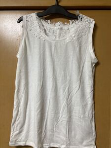 新品未使用★ ニコアンド niko and... レース ノースリーブ カットソー サイズ4 XL タンクトップ 白 重ね着