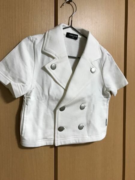 コムサイズム　90cm 半袖　ジャケット　ホワイト　スウェット素材　