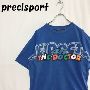 【人気】precisport ロゴプリントTシャツ 半袖 ブルー サイズM/S2069
