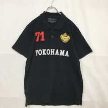 【人気】Hard Rock CAFE/ハードロックカフェ 横浜 ポロシャツ 半袖 ロゴ刺繍 ブラック サイズL/S2083_画像2