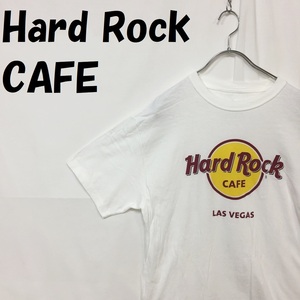 【人気】Hard Rock CAFE/ハードロックカフェ LAS VEGAS ロゴ プリントTシャツ 半袖 ホワイト サイズM/S2253