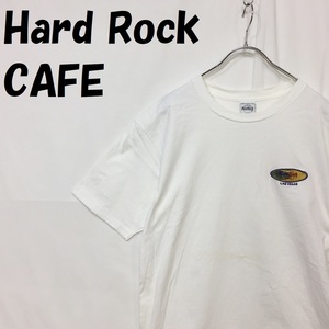 【人気】Hard Rock CAFE/ハードロックカフェ LAS VEGAS ロゴ刺繍 Tシャツ 半袖 ホワイト サイズL/S2256