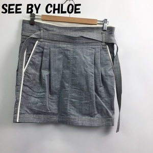 [ популярный ]SEE BY CHLOE/ See by Chloe мини-юбка Denim материалы хлопок серый USA размер 2/S2457