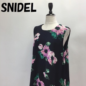 [ popular ]SNIDEL/ Snidel A line no sleeve One-piece floral print One-piece black size 1/S2618