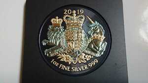 ロイヤルアームズ・コイン(シルバープルーフ＋ゴールド) 2ポンド 100枚限定品 2019年 イギリス
