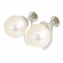 パール イヤリング 8mm Pt850 中古 ジュエリー アクセサリー 宝石 真珠 6月誕生石 レディース Pearl_画像1