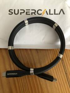 [純正 新品] SuperCalla マグネット式 USB C to USB C ケーブル 1m・黒 5A 100W 10Gbps