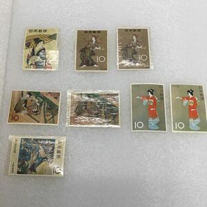 TL1935 日本郵便　1958年-1966年 10円切手　8枚まとめ　現状品