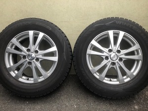 AIRBERG 5本Wスポーク社外アルミ+53 5H114.3 215/65R16新同スタッドレスダンロップウィンターマックス WM02ヴェゼルエルグランドエレメント