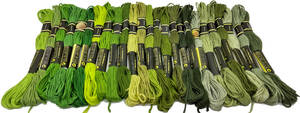 手毬猫の店 綿 25番刺繍糸 DMCと同じ色番号 緑20色25本Eセット