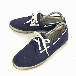 GLOBAL WORK/ glow bar Work * deck shoes / suede material [M/26.0/ blue × white ]*A-106