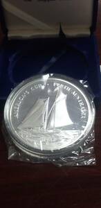 ★サモアSAMOA★$25タラ特大銀貨★5 OUNCE FINE SILVER★約155g 径65mm★AMERICA'S CUP AUSTRALIA PERTH★専用ケース★