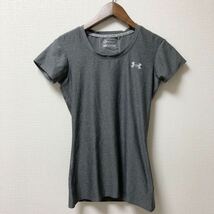 UNDER ARMOUR アンダーアーマー 半袖 Tシャツ コンプレッションシャツ レディース XSサイズ グレー heat gear_画像1