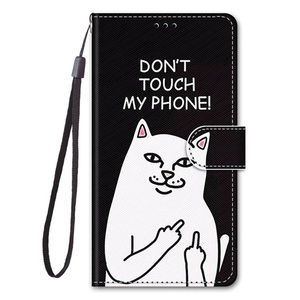 □白猫 CAT イラスト 手帳型 携帯ケース カバー カード入れ サムスン SAMSUNG Galaxy A21S 軽量 レザー ◆新品未使用◆送料0円★