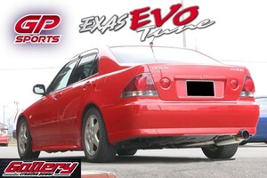 アルテッツァ SXE10 3S-GE, GPスポーツ EXAS EVO Tune 砲弾右出しマフラー JASMA認定 車検対応車高短対応 チタンスライドテール