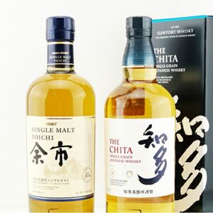 早い者勝ち!入手困難!サントリー 知多 43% 700ml×1本、ニッカウヰスキー 余市 45% 700ml×1本 誕生日 御祝