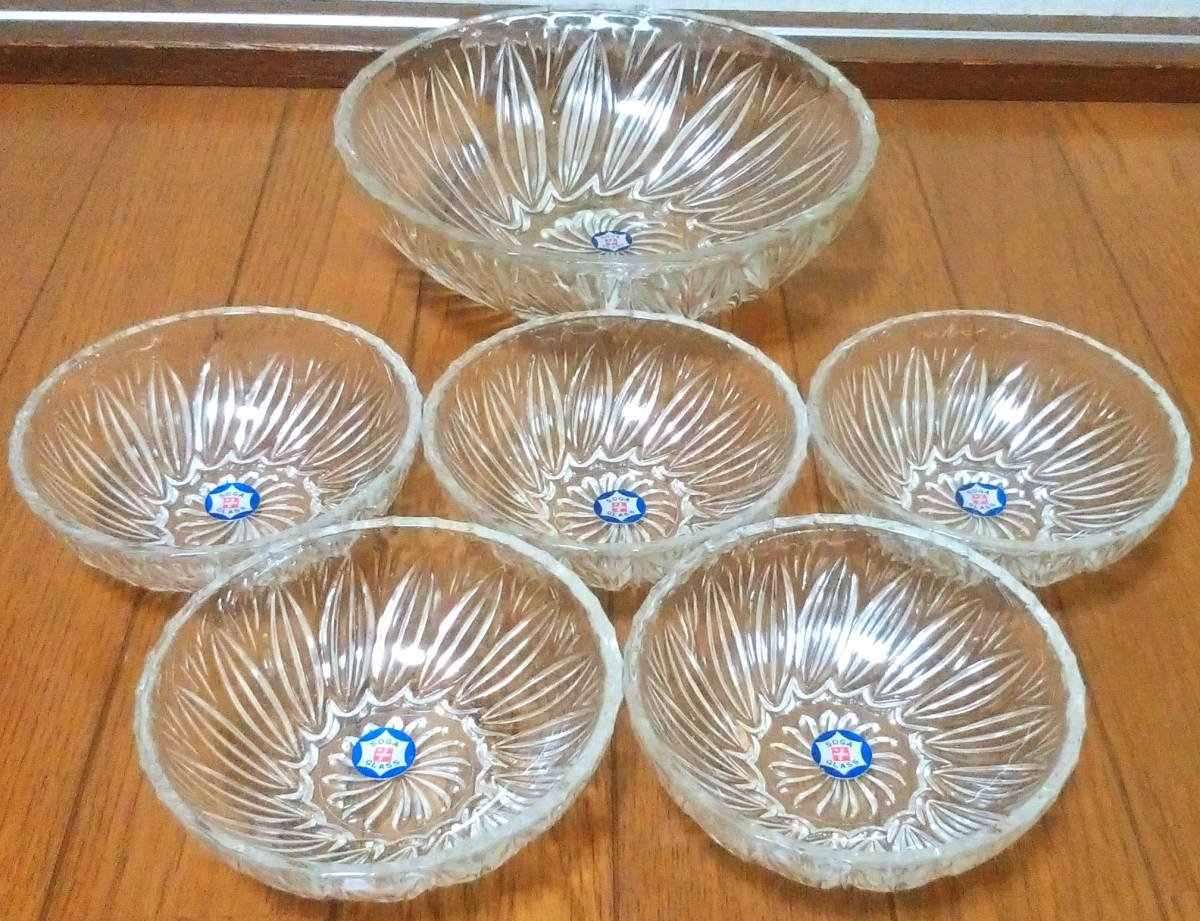 手渡し可(群馬県前橋市)】SOGA GLASS 曾我ガラス 小鉢 5点・大鉢 1点