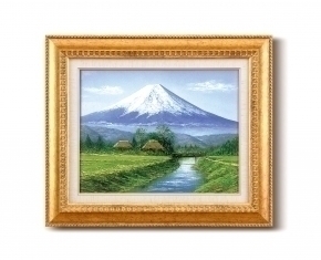 Art hand Auction ●[免运费] Tadokoro 西洋油画画框 F6 金色 富士･忍野 ●, 绘画, 油画, 自然, 山水画