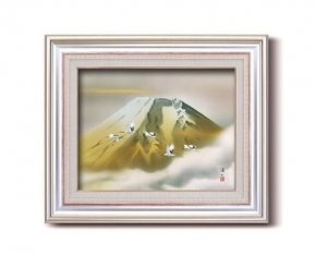 ●[免运费]增加你的运气！伊藤庆山日本画框F6AS金富士●, 绘画, 油画, 自然, 山水画