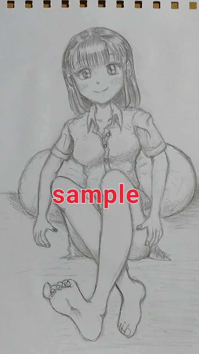 B5 Hand-Drawn artwork illustration relaxing girl, comics, anime goods, hand drawn illustration