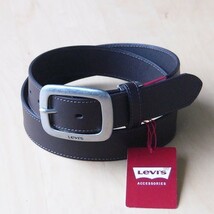 ベルト LEVI'S 本革 リーバイス 牛革 メンズベルト 35mm 6491 チョコブラウン 新品 本物 ロゴ入りバックル_画像1