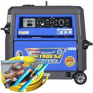 50000-045-5　(送料無料)　エンジン溶接機　GAW-190ES2　黄色20m付属品付き(J)　自動アイドリングストップ機能付き　(ガソリン)　デンヨ－