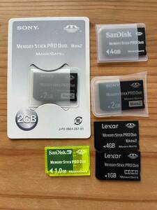 【即決 送料無料】MEMORY STICK PRO DUO 6枚まとめ + おまけ付き 4GB/2GB/1GB SONY SANDISK Lexar ジャンク扱い