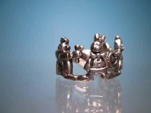 *SILVER [ mystery. country. Alice ].. bear. ring 5,26g 11 number case attaching 