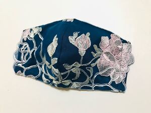 チュールレースネイビー ハンドメイド 立体インナー 高島ちぢみ フォーマル 和装 結婚式