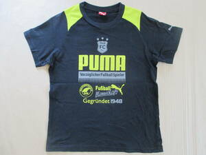 送料180円 PUMA キッズ 半袖 ロゴ プリント Tシャツ 黒 150 プーマ 子供用 スポーツ カットソー 普段着