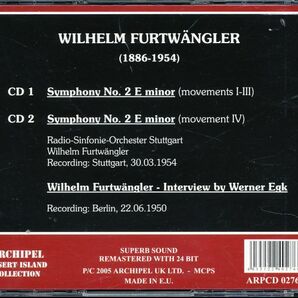 2CD フルトヴェングラー：シュトゥットガルト放送響 - フルトヴェングラー：交響曲第2番(1954)＋インタビュー 4枚同梱可 4B0009IE6OOの画像2